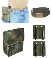 Set Orig.  BW Kartenmeldetasche + Bundeswehr Stoffgürtel oliv 100cm + 2Adapter