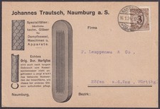 Reklamekarte Johannes Trautsch Naumburg Saale 1924 Technisches Glas
