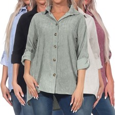 Hailys Damen Cord Hemd Bluse