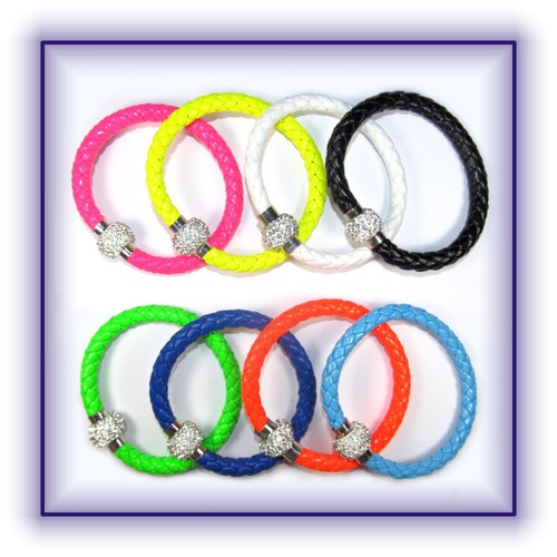 Shamballa armband strass leder - armband,