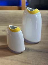 Arzberg Porzellan Vasen 2 Stück – Gelb/Lila Design, 15 & 22 cm