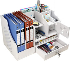 Weißer Schreibtisch-Organizer