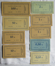 9 Banknoten 0,10 bis 100 Mark