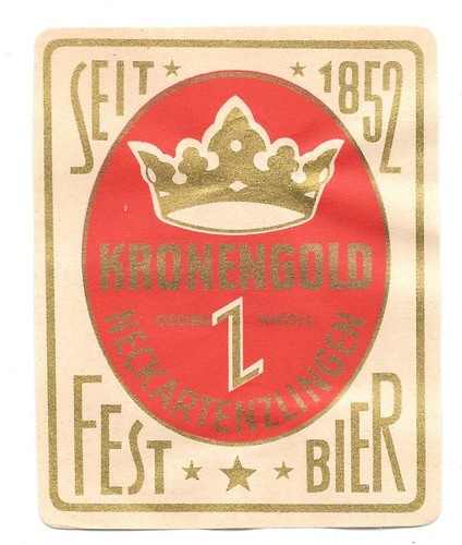 Bieretikett kronenbrauerei - bieretikett,