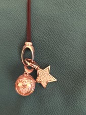 Jette Joop 925er Silber Kette rhilodiniert Kugel Stern schwarz Textil