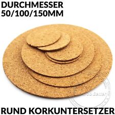 Kork Untersetzer Rund Korkuntersetzer Glas Bierdeckel Party 50mm/100mm/150mm