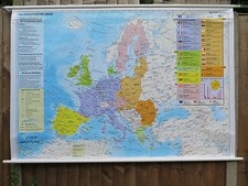 COOLE BUNTE HERUNTERZIEHBARE GEOGRAFISCHE SCHULWANDKARTE DER EUROPÄISCHEN UNION