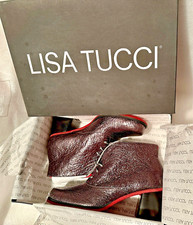 NEU SCHÖNE Boots Stiefeletten LISA TUCCI Gr.37 Leder Silber-Anthrazit ITALY 