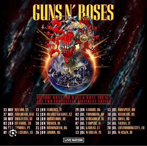 Guns roses tour 2025 - roses,