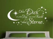Wandaufkleber Wandtattoo Aufkleber Schlafzimmer Sterne OHNE DICH Tag & Nacht  32