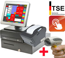 TSE KASSE FÜR LADEN IMBISS EINZELHANDEL TOUCHSCREEN DISPLAY DRUCKER SCANNER KA20