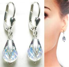 Ohrringe Rheinkiesel Tropfe Wählbar: Massiv 925 Sterlingsilber - Gold Double (19