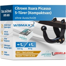 ANHÄNGERKUPPLUNG starr passend für Citroen Xsara Picasso 99-10 +13pol ESatz ABE