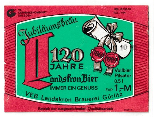 Altes bieretikett ddr veb - altes,