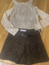 Mädchen Set Shorts Bluse Weste 134 Zara Festlich  