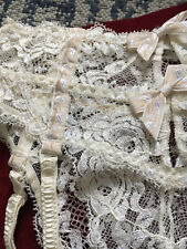 Aubade Strumpfhalter Slip Hochzeit Dessou Spitze elfenbein weiss Suspenders neu