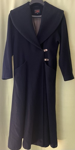 Marineblauer langer wollmantel - langer,