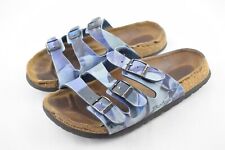 Betula by Birkenstock Florida Gr. 37 blau Muster Sandalen Hausschuhe 3-Riemer
