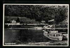 Ansichtskarte Moselkern /Mosel, Gasthaus Moselheim mit Fähre Mosella 