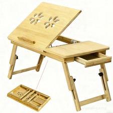 Laptoptisch Notebooktisch Betttisch Holz Faltbar Notebook Neigbar & Schublade DE