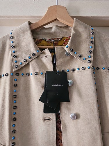 Dolce gabbana lederjacke beige - dolce&gabbana,