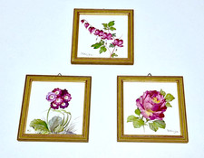 FH PORZELLAN MANUFAKTUR - 3 St. Set Handbemalte Porzellan Bildplatte/Wandbild