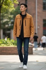 Herren Wildlederimitat Jacke