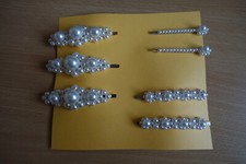 Haarspangen mit Perlen für Kommunion oder andere Feste, 7 Stück