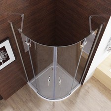 Duschkabine Runddusche Duschabtrennung Dusche Echtglas Viertelkreis 90x90 80x80