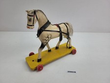 DDR Holzpferd Masse Rollen 27cm PROHAG Eisfeld Vintage Spielzeug 50er #259939