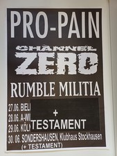 Pro-Pain / Testament/ Rumble Militia  / 1995 | Konzertplakat  Poster Plakat