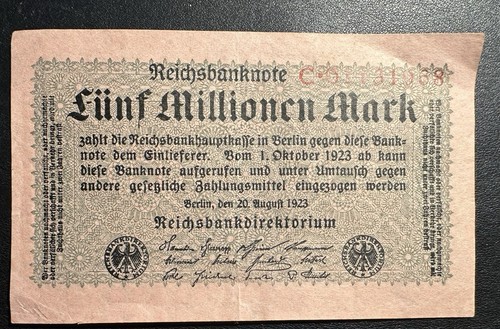 Deutsches reich millionen - deutsches, 5