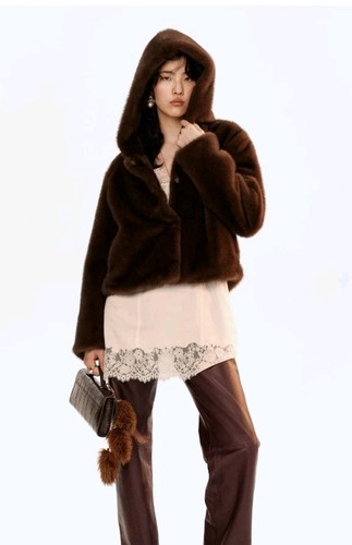 Pelzjacke braun mit kapuze - pelzjacke,