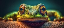 Wandbild: Frosch späht aus
