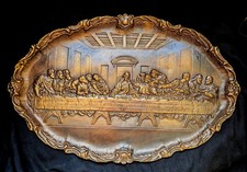 E.THELEN BRONZERELIEF SCHALE DAS LETZTE ABENDMAHL JESUS 44 X 28 CM GEWICHT 6,6KG
