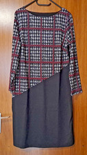 113 - Helena Vera Kleid NEU Gr. 46 schwarz + kariert mit lange Ärmel