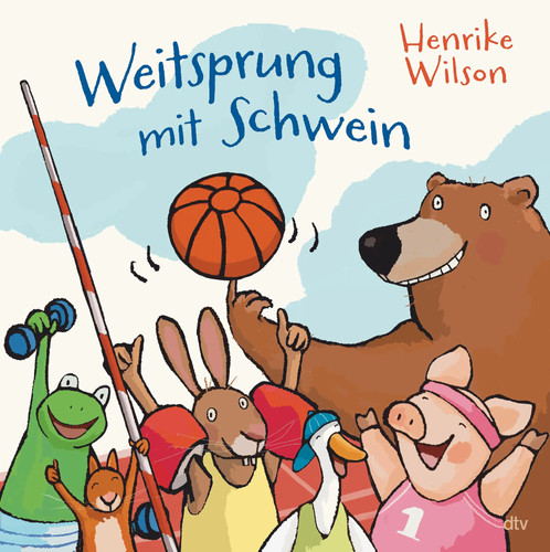 Weitsprung mit schwein - weitsprung,
