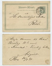 115809 - Ganzsache - Postkarte - Christiania 16.9.1890 nach Risor