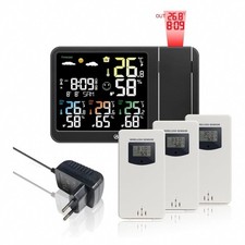 KETOTEK Digitaler Funkwecker mit Projektion, kabellose Wetterstation, Innen-