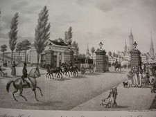 HAMBURG `STEINTOR; STADTTOR´ LITHOGRAPHIE, PETER SUHR, HAMBURGENSIEN, ~1834