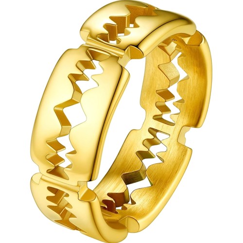 Punk ring edelstahl - ring, vergoldet