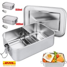 Lunchbox Bento Box Edelstahl Grill Metall Dose Brotdose Auslaufsicher Brot-Box.