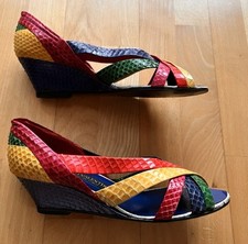 Wunderschöne Sandalen Mario Valentino Vintage Größe 8,5b Schlangenleder