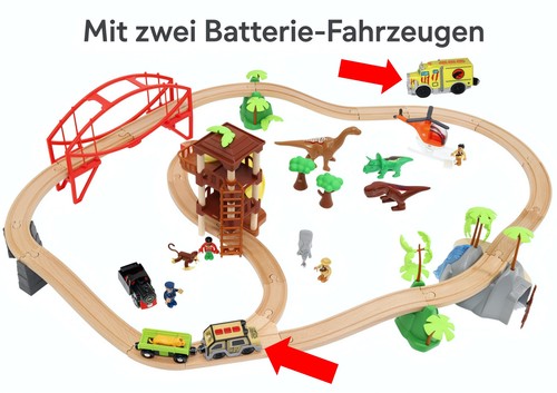 Holz eisenbahn set - holz, jungle