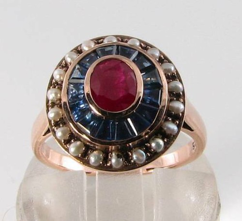 Großer 9ct roségold ring - großer,