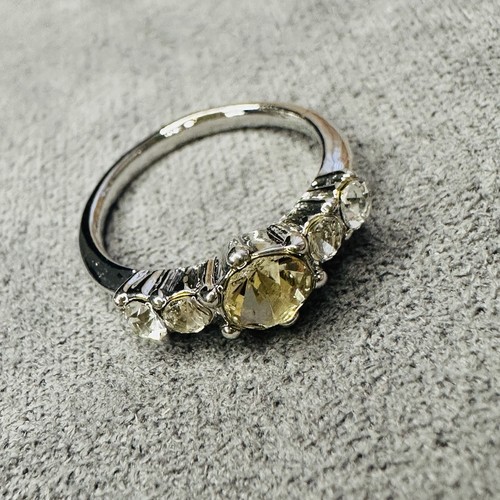 Ring versilbert gelbe steine - ring,