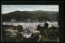 Bad Wildungen, Fürstl. Badehaus aus der Vogelschau, Ansichtskarte 1915 