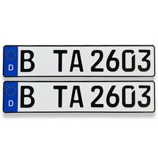 2 Kfz Kennzeichen 520x110mm Nummernschild Autokennzeichen mit DHL-Versand