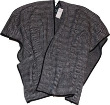 Ralph Lauren Poncho Cape Überwurf NEUW Gr. S/M schwarz-grau Hahnentritt-Muster