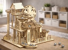 Holz puzzle murmelbahn - murmelbahn, /